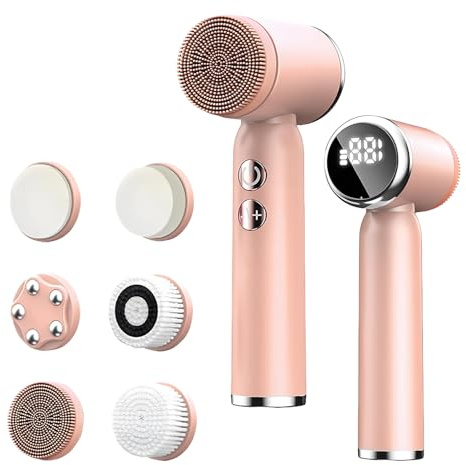 6 in 1 Spazzola Elettrica per il Viso, 3 Modalità 6 Spazzole Pulizia Profonda Detergente Elettrico Pori Viso, Spazzola Detergente il Viso Ricaricabile Impermeabile per Tutti i Tipi Pelle
