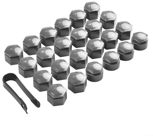 24 copridadi per ruote auto, 22 mm, protezione con strumento di rimozione, per Vauxhall 2010-2017, grigio