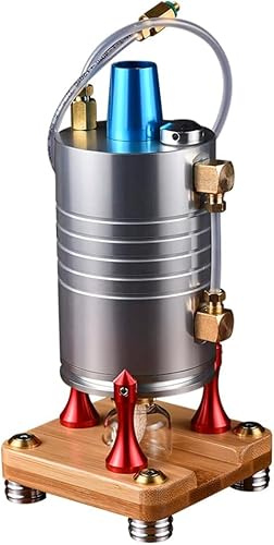 Modelo De Máquina De Vapor - Mini Modelo De Máquina De Vapor Hecha De Cobre Puro - Máquina De Vapor Vertical Regalos Científicos Y Educativos para Cumpleaños De Navidad, GL003