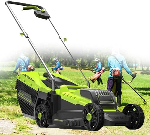 Escarificador y desbrozador eléctrico 2 en 1 con profundidad ajustable, motor de 15 amperios, bolsa de colección grande para el cuidado del jardín