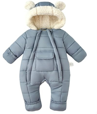 GXYANiaoy Piumino Neonato - In Materiale Caldo E Isolante, Con Cappuccio E Finiture In Pile. Colori Tenui (Bianco, Rosa, Blu), Perfette Contro Il Freddo.