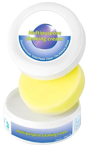 Shoes Cleaning Cream, White Sneaker Cleaner & Stain Remover, Multi-Functional Cleaning Cream with Sponge for Leather, Suede, Canvas & Synthetic Materials