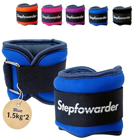 Stepfowarder Gewichtsmanschetten für Knöchel-/Handgelenk, 0,3–1 kg pro Paar, drei optionale Farben und Gewichte mit verstellbarem Riemen, 2 Stück