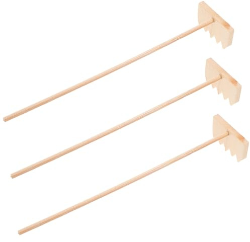 DOITOOL 3 pièces Mini Râteau Bambou pour Jardin Zen et Relaxation Outils Durables pour Micro-Paysage Décor de Bureau et Maison Accessoires Légers pour Dessin sur Sable