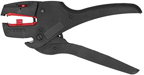 FS - Pinza spelafili automatica D3A, pinza crimpatrice professionale, impugnatura ergonomica con localizzatore di lunghezza per spelatura stabile, struttura in plastica PC +
