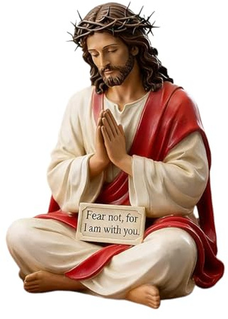 Ldduopp Estatua De Jesucristo, Figura De Jesús, Estatua De Jesucristo Sentado Decoración Espiritual Y Religioso para Apartamento, Escritorio, Baño, Mesita De Noche, Estante, Repisa, Chimenea