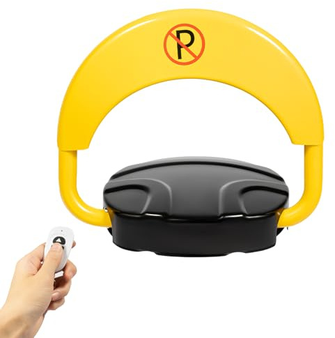 Parkplatzsperre Elektrisch Parkplatzsperre mit 30m Fernbedienung und Schlüss, IP67 Wasserdicht, Upgrade 2T Automatik Klappbar Parkpfosten mit Automatischer Alarm, 180 ° Antikollision