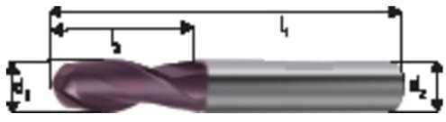 Forum Radiusfräser WN VHM TiAlN 10,0 mm HA Z2 K (Radiusfräser)