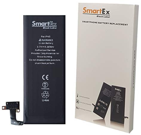 Smartex® Black Label Battery compatible with iPhone 4S - 1430 mAh | 2 Years Guarantee