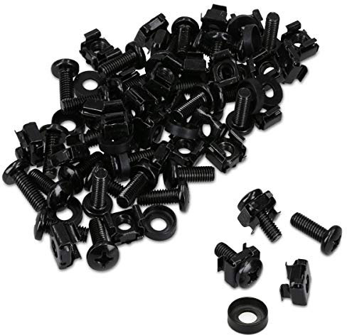 kwmobile Set 50x Dadi Ingabbiati - Viti con Gabbia 50 Pz Filettatura M6 - Dado per Installazione su Rack per Hardware da 10 e 19 - Nero