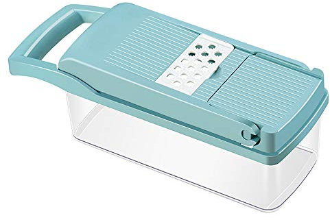 KUANDARMX Sicurezza Taglia Verdure, Multifunzione Mandolina da Cucina Affettatrice Verdura Dicer Spaghetti Julienne Triturati Grattugia, Chopper di Cipolle di Patate Regalo