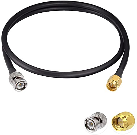 Vecys SMA Maschio a BNC Maschio Cavo Coassiale RF 50ohm SMA a BNC RG58 Cavo Jumper 3 piedi/1 m per Antenne Radio per Radioamatori Dispositivi LAN Wireless Radio Wi-Fi