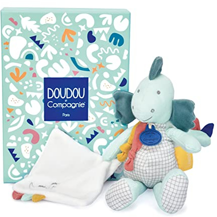 Peluche dinosaure Doudou et Compagnie Calinosaure avec Doudou 25 cm Vert