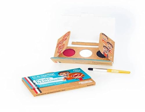 namaki Maquillaje infantil, diseño de pirata y mariquita, 3 colores
