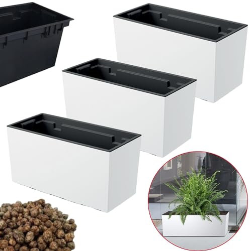 DIKEL Gracia Tubus Pot de Fleurs Rond sur Pieds - DGTL200 + Argile expansée 1l - 195x195x365mm - Gris