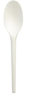 DOT Horeca Solutions 400 Cucchiaini Bianchi Biodegradabili Compostabili fibra di zucchero monouso usa e getta cucchiaino bio bianco asporto catering bar ristoranti feste party