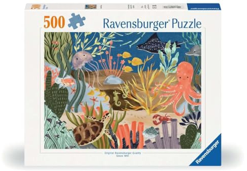 Ravensburger - Puzzle 500 Pezzi WJ Ocean Whimsy | Puzzle Per Adulti 500 Pezzi | Puzzle Adulti Per Bambini Dai 14 Anni In Su | Regalo Compleanno Per Bambini Dai 14 Anni In Su | Misure 49x36cm