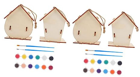 BESTonZON 1satz Vogelhaus Für Junge Mädchen Malen Und Basteln Von Kreativen Vogelhäusern Teiliges Holz-nest Mit Zubehör Für Graffiti Und Kreative Gestaltung Fördert Die Fantasie