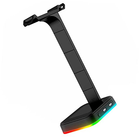 ETHZZLE Kopfhörer-Halter Mit USB-dockingstation Für Schreibtisch Typ-eingangsschnittstelle Sensorlicht Zum Wechseln des Lichtmodus Datenübertragung Für Tastatur USB-Stick Und Maus Ordnung