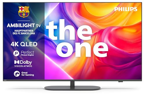 Philips Ambilight 'The One' 75PUS9000 4K QLED Smart TV - Pantalla de 75 Pulgadas con P5 Picture Engine Ultra HD, Titan OS, Dolby Vision y Dolby Atmos Sound