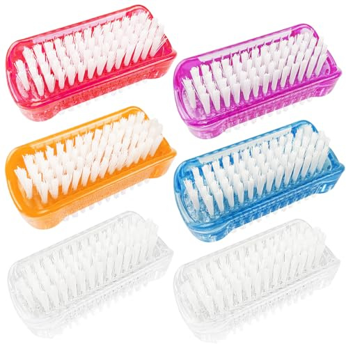 6 Stück Handbürste, Handwaschbürste, Doppelseitige Nagelbürste | Farbige Finger Bürste, Kunststoff Nagelbürste, Doppelseitige Handbürste, für Reinigung von Hand Nagel(6 Colors)