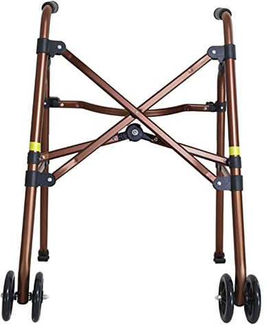 Andador Plegable y Ligero con Ruedas de 6 Pulgadas, de Aluminio marrón, para Personas Mayores, Ideal para el hogar, el Hospital y el Exterior, con Capacidad de Carga de 100 kg/220 LB.
