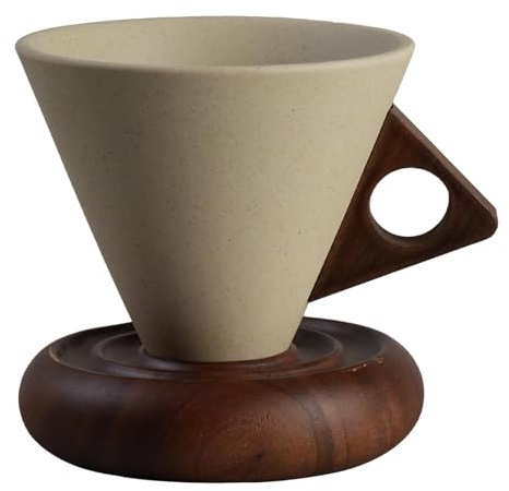rockible Tazza Da Caffè con Piattino, Tazza Da Caffè in Stile Retrò, Tazza Da Gelato, Tazza Da Cappuccino, Stoviglie Da Caffè per Feste, Bar, Cappuccino, S