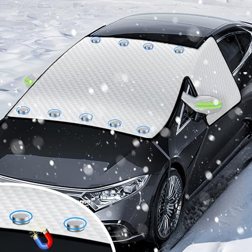 D-Lumina Copertura Parabrezza Auto,Copertura Parabrezza Auto Inverno, Adatto la Maggior Parte dei Veicoli (Argento-156x120cm)
