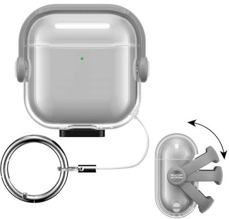 kwmobile Cover per Apple Airpods 4 Case - Custodia per Apple Airpods 4 - Cuffie In Ear - Protezione Auricolari Completa - nero/trasparente