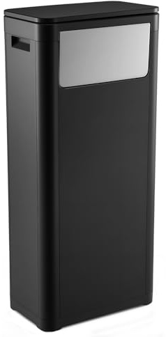 GreenWhim 32L Large Plastic Kitchen Trash Can with Dual Opening Lid – Tall Waste Bin with Press Top and Front Access for Home, Kitchen, Bathroom, Living Room, Office
