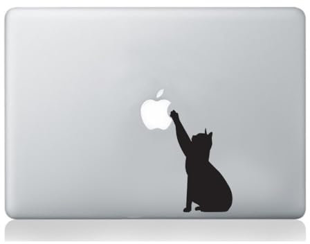 Cat MacBook Laptop Decal Vinyl Skin Sticker Silhouette Mural Art Graphics Pet Compatible with Apple MacBook
