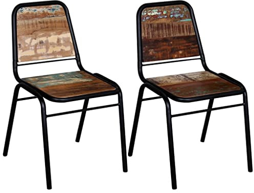 vidaXL 2X Chaise de Salle à Manger Bois Recyclé Massif 44x59x89 cm Cuisine
