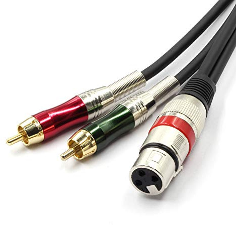 SiYear 10FT XLR Female to 2 x Phono RCA Plug Adapter Y Splitter Patch Cable, XLR Female 3 Pin to Dual RCA Male Plug Stereo Audio Cable Connector(3M)