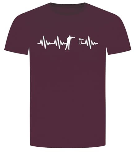 Herzschlag Bier Pong T-Shirt - EKG Bierpong Beer Beerpong Party Bordeaux Rot XL