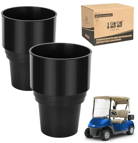 10L0L Golfwagen--Getränkehalter für tragbare Propangasheizung, universelle Passform, EZGO Club Auto, Yamaha, Schwarz, 2 Stück