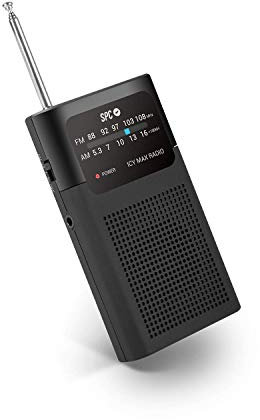 SPC Icy MAX – Radio portátil, tamaño Compacto, Dial XL, FM/Am, Entrada de Auriculares, Enganche de Pinza, diseño clásico y Elegante