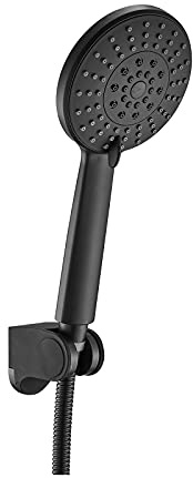 Rain Shower Head with Flexible Hose Matte Black 3-Modes Spray 4.5 Inch High Pressure Gudetap GT0702B