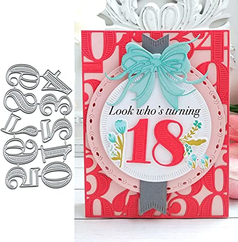 lilyshopingstore Line Number Arabic Numerals Metal Die Cuts,Lace Strpie Letter Number Flower Cutting Dies Cut Stencils DIY Scrapbooking Photo Album Decorative Embossing Paper Card Making