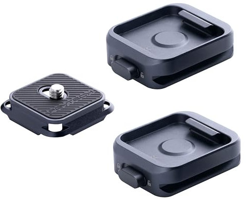 PGYTECH Plaque et Pince à Dégagement Rapide, Montage Arca-Swiss avec Filetage 1/4 à 3/8 pour Sony/Nikon/Fuji/DJI – Compatible avec Trépieds, Gimbals, Sliders, Stabilisateurs (Plaque + Deux Pinces)