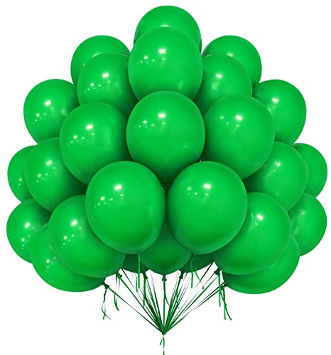 Gröna Ballonger, 50 St 12 Tums Latex, Mattgröna För Pojkar Födelsedagsfest Djungeltema Grön Vild En Safari Tropisk Bröllop Baby Shower Dekoration