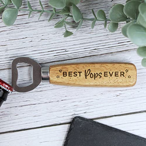 eBuyGB Best Pops Ever, Engraved Wooden Bottle Opener, Best Pops Beer Bottle Opener, Fathers Day Gifts, Birthday Gift for Him - Design #2