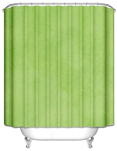 Lieson Anti Schimmel Duschvorhang Textil 180x200CM Hellgrün, Polyester Duschvorhänge Für Badewannen mit ÖSEN Einfarbig Badezimmer Duschvorhang mit Haken