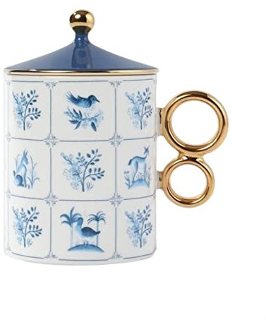 WAOCEO Tazze Tazza creativa a forma di piccola casa Tazza in porcellana Bone China Tazza da latte con coperchio Confezione regalo personalizzata for tazza di caffè Tazze da caffè Tazze da tè