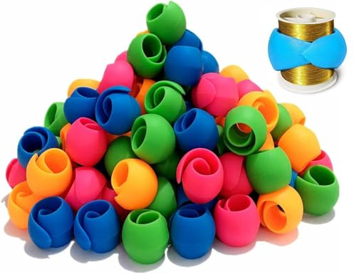 LATRAT 100 Stück Garn spulen Halter Gewinde Spule Huggers, Silikon-Garnspulenhalter, Fadenspulenschoner für Näh- und Stickmaschinen-Garnspulen, Zufällige Farben