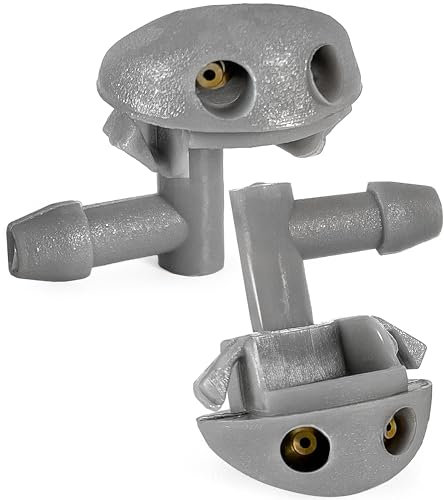 Click&Fit Gris, boquillas ajustables para Opel Corsa Astra 1991 – 2002, Vectra A B 1988-2002, Omega Combo Calibra – Boquilla de lavado de parabrisas para 1451182, 2 unidades