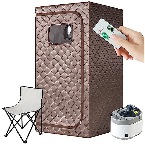 Tente de sauna portable pour spa à la maison – Kit de sauna à vapeur personnel pleine grandeur, générateur de vapeur 4 L et 1000 W, télécommande, minuterie, hammam intérieur pour la relaxation
