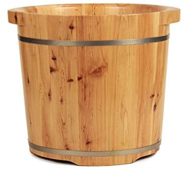 UYDJAKX Holz-Fußbadeeimer, massiver Zedernholz-Fußbadeeimer, Fußwaschbecken für Fußbad, Fußbadewanne, Fußbadeeimer mit Massage (Größe Vision). Star of Light