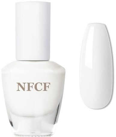 White Nail Polish - Pure White Nail Varnish - Long Lasting Chip Resistant & Quick Drying Nail Polish for DIY Nail Art Manicure at Home Salon