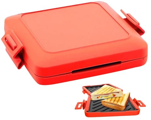 Micros Munchy Microwave Toastie Sandwich Maker - Wireless Toastie Maker with Adjustable Silicone Straps, 17 x 14 cm