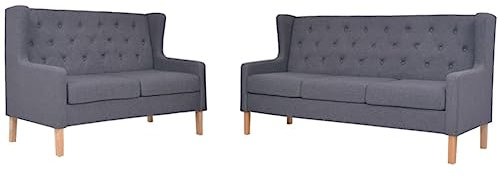 Willood 2-TLG. Sofa-Set Stoff Loungesofa Lounge Sitzmöbel Wohnzimmer Grau Sofas274934